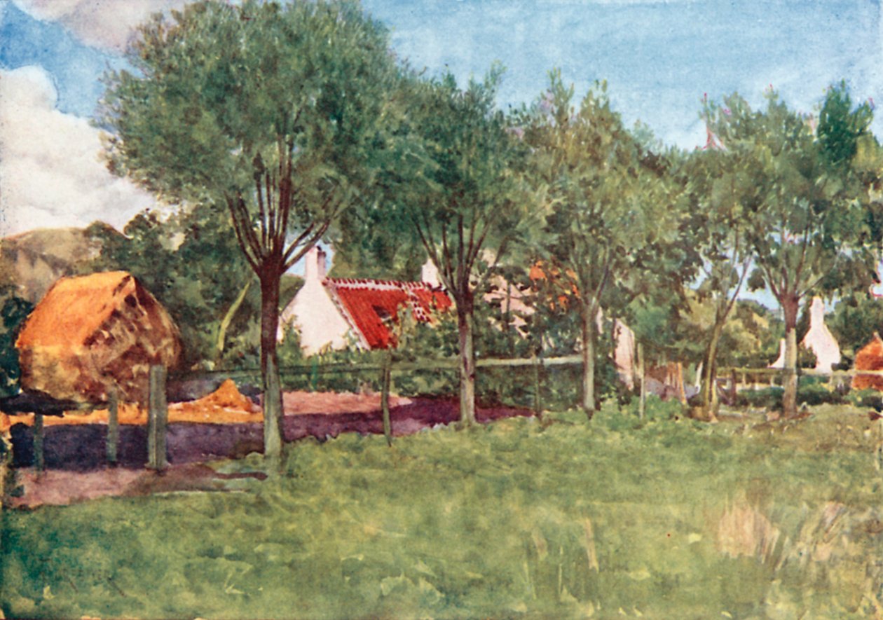 A parasztház (színes litográfia) alkotó: Amedee (after) Forestier