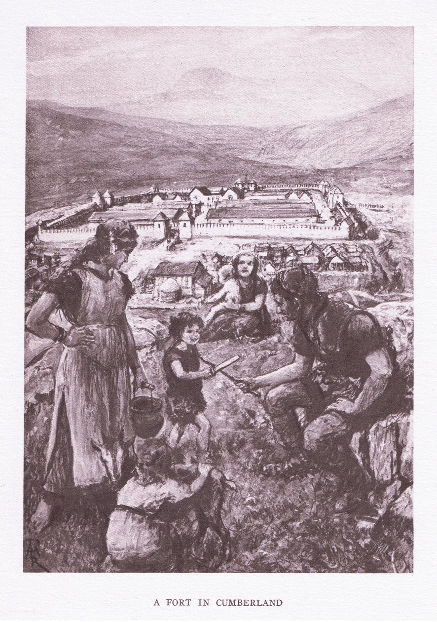 Egy erőd Cumberlandben, illusztráció a Római katonából, 1928 alkotó: Amedee Forestier