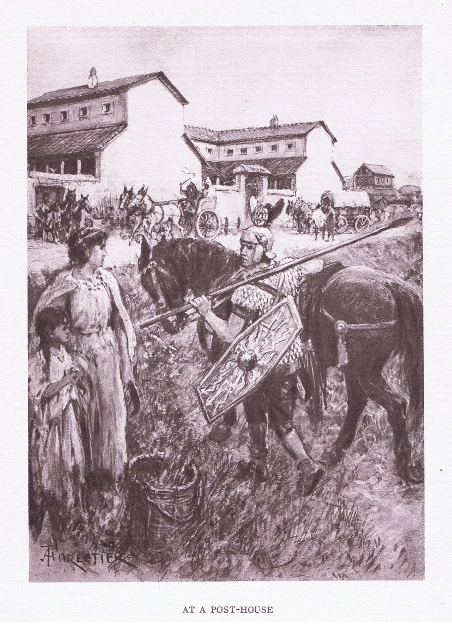 Postaházban, illusztráció A római katona, 1928-ból alkotó: Amedee Forestier