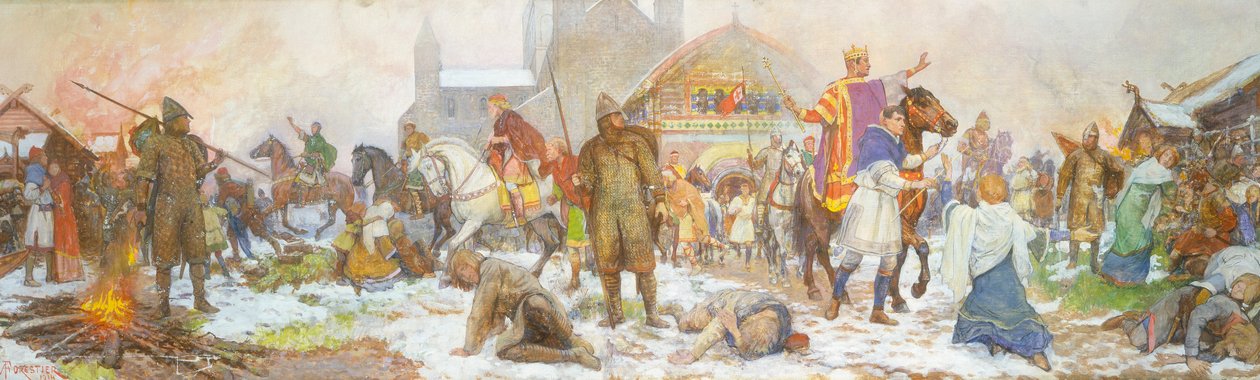 Epizód I. Vilmos koronázásakor, London, karácsony napján, 1066, 20. század eleje alkotó: Amedee Forestier