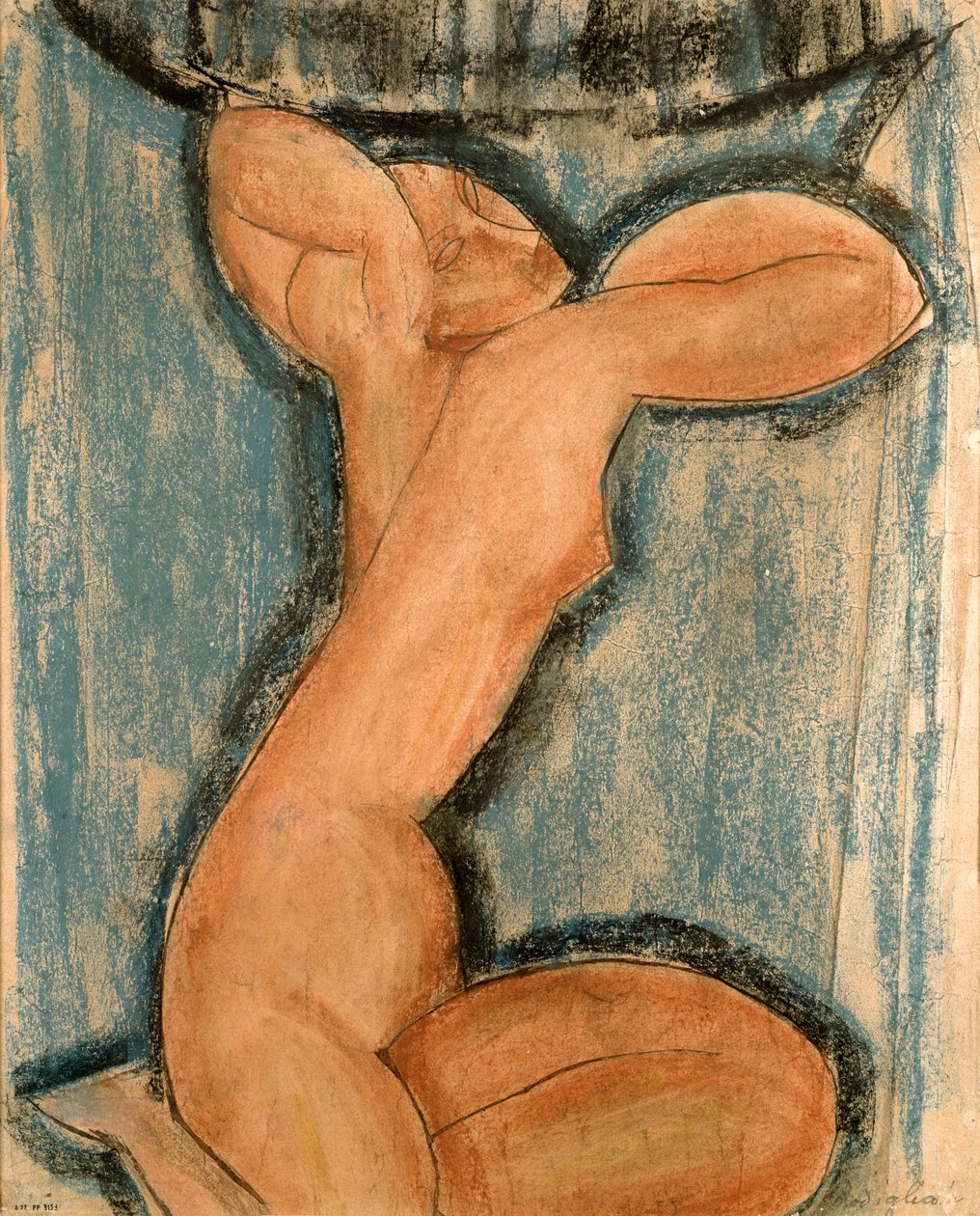 Kariatida, 1911 (pasztell, papír) alkotó: Amedeo Modigliani