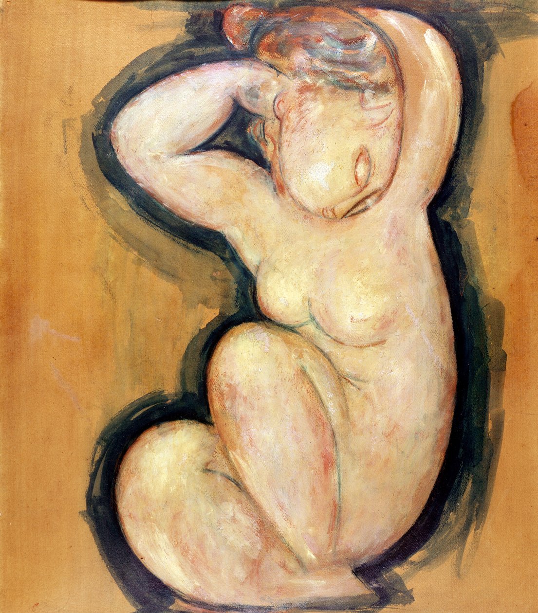 Caryatid, 1913-1914 körül (olaj, karton) alkotó: Amedeo Modigliani