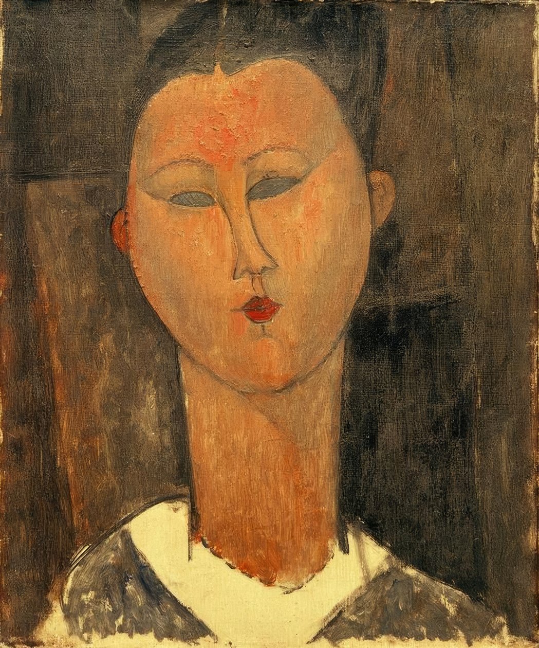 Fiatal nő fehér gallérral alkotó: Amedeo Modigliani