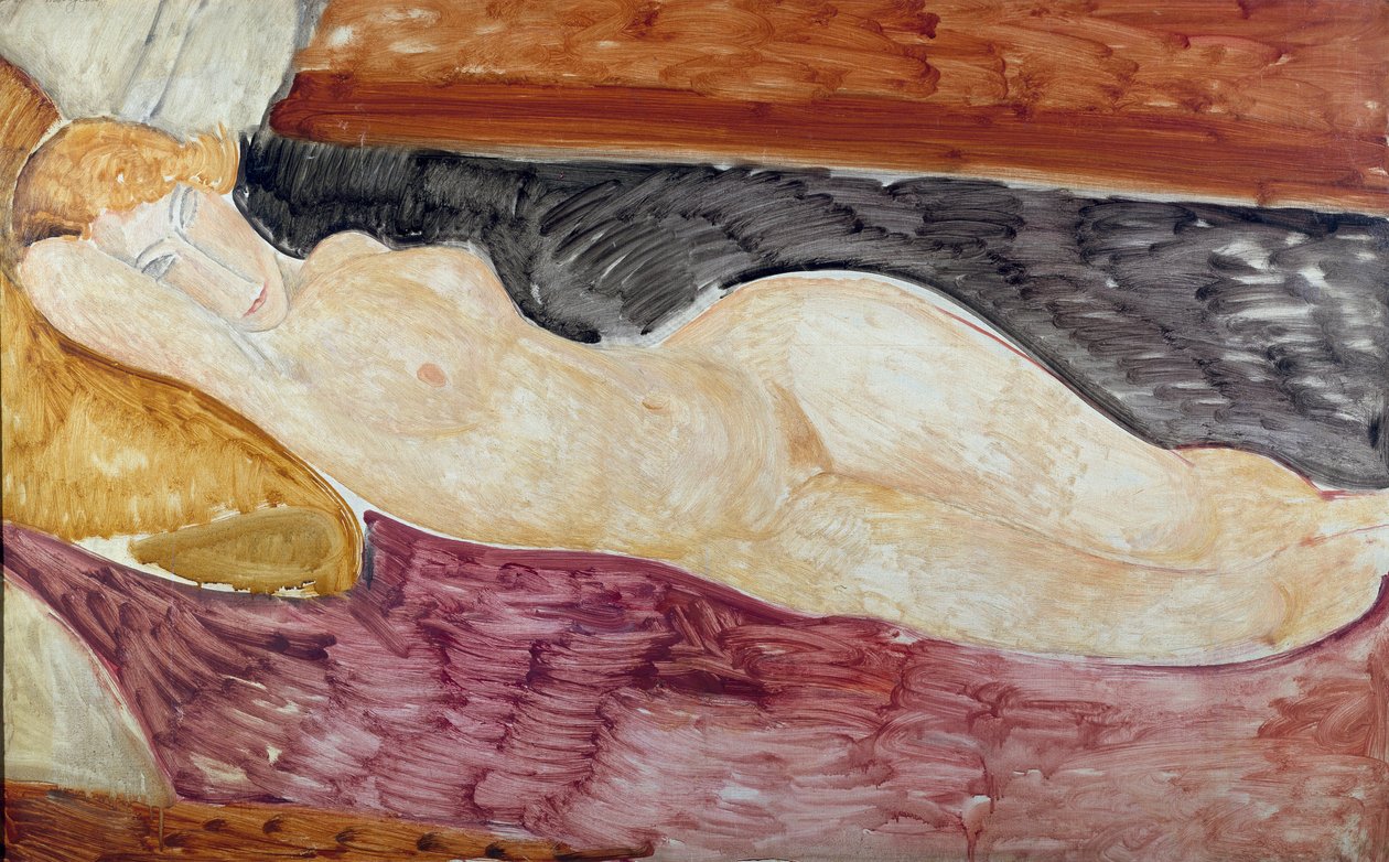 Meztelen pelenka. Amedeo Modigliani (1884-1920) festménye, 1918. Olaj, vászon. Róma, Modern és Kortárs Művészeti Múzeum (Róma, Nemzeti Modern és Kortárs Művészeti Galéria) alkotó: Amedeo Modigliani