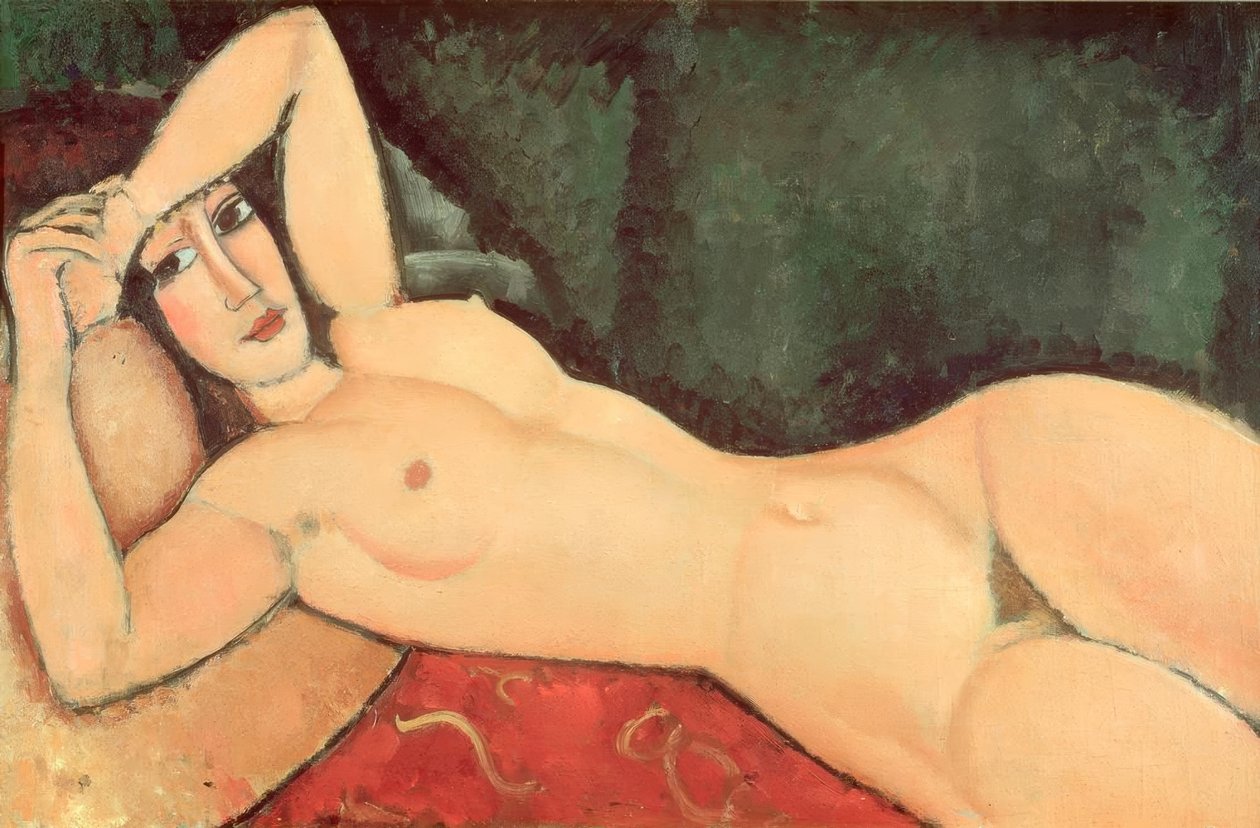 Meztelen pelenka, egyik karja a homlokra hajtva alkotó: Amedeo Modigliani