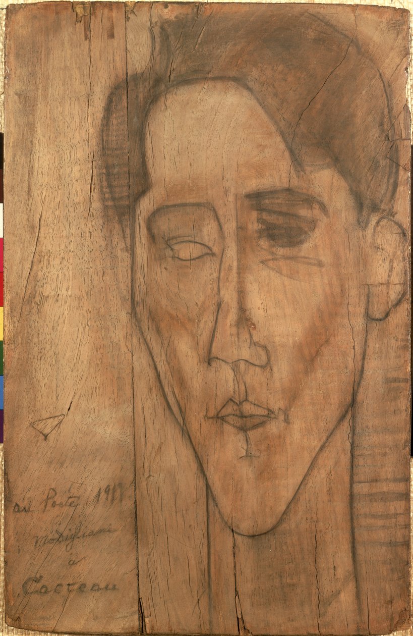 Jean Cocteau (1889-1963) portréja 1917 (ceruza a táblán) alkotó: Amedeo Modigliani
