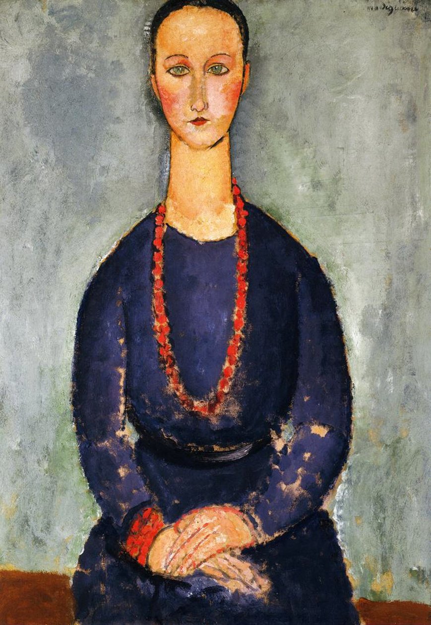 A vörös nyaklánc, 1918 alkotó: Amedeo Modigliani