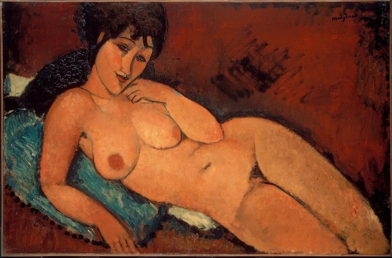 Akt kék párnán alkotó: Amedeo Modigliani