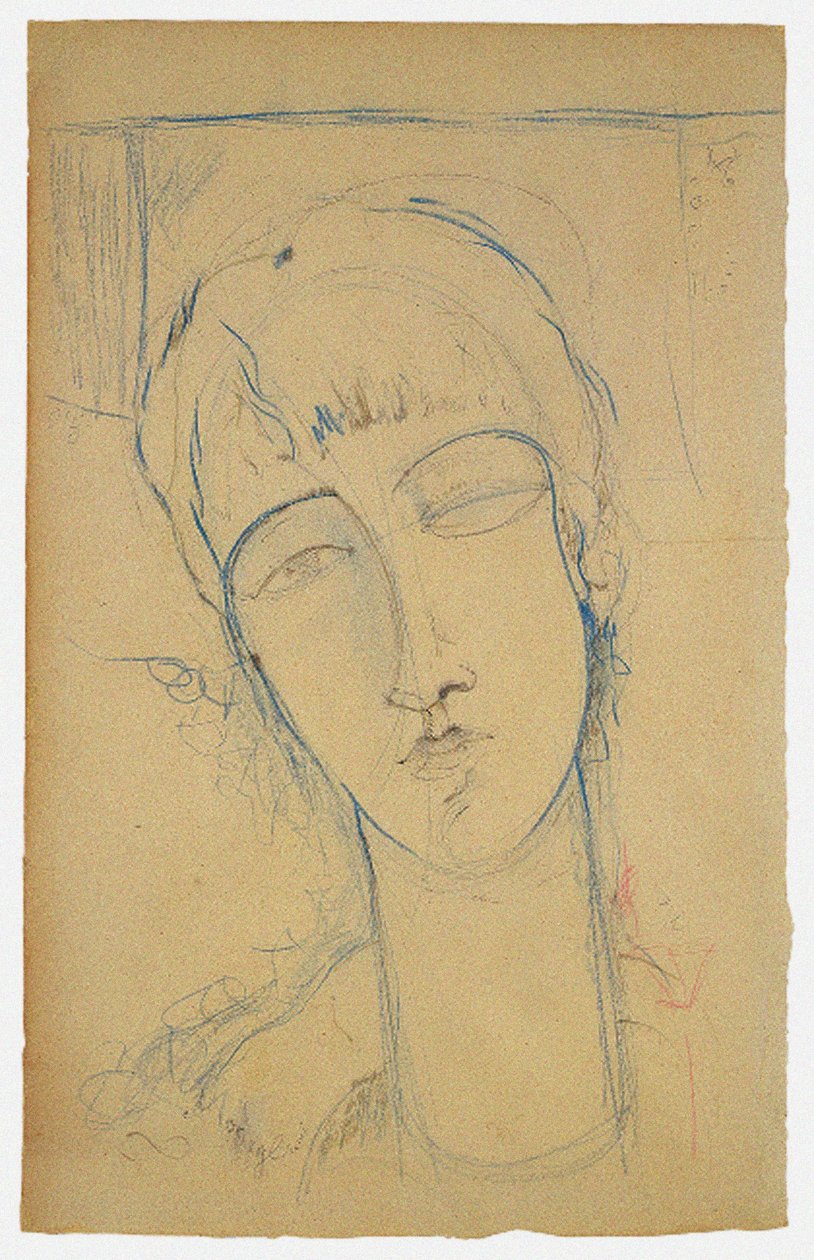 Anna Akhmatova egy vörös nő portréja, 1915 alkotó: Amedeo Modigliani