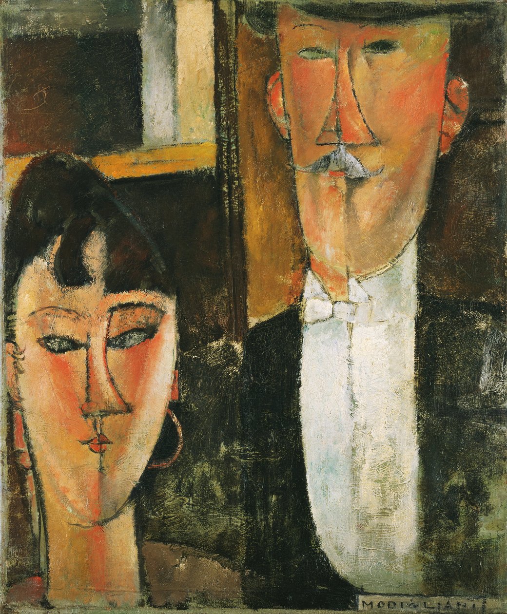 Menyasszony és vőlegény - Amedeo Modigliani peinture (1884-1920) - 1915-1916 - Olaj, vászon - 55x46 - (c) Modern Művészetek Múzeuma, New York alkotó: Amedeo Modigliani