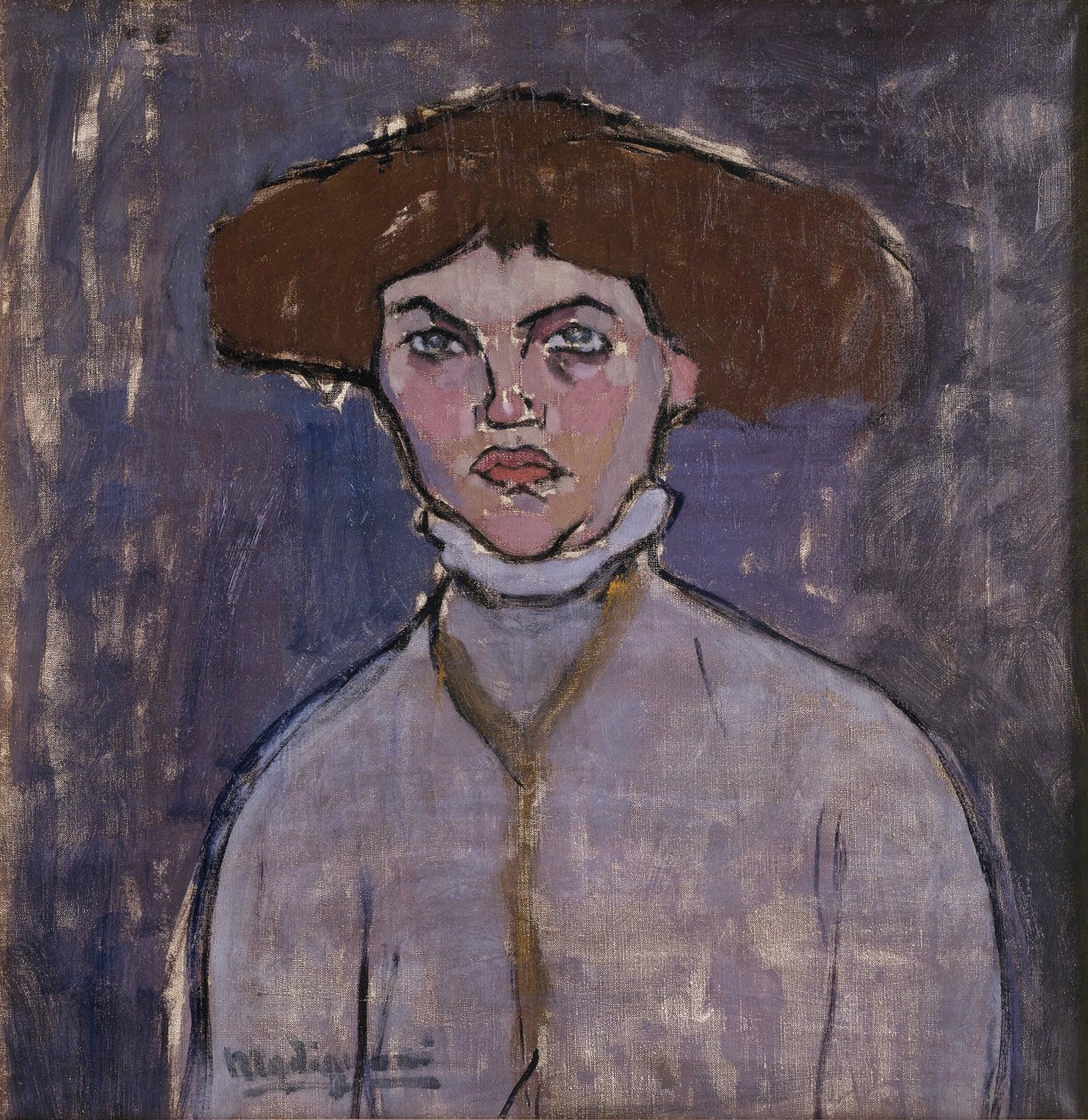 Egy fiatal nő mellszobra, 1908. alkotó: Amedeo Modigliani