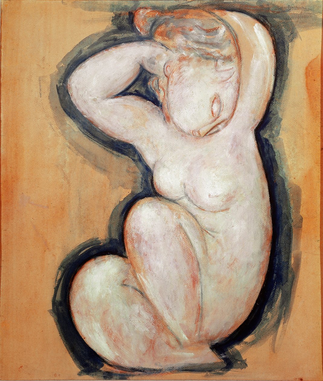 Cariatid. Amedeo MOGILIANI (1884-1920) festménye alkotó: Amedeo Modigliani