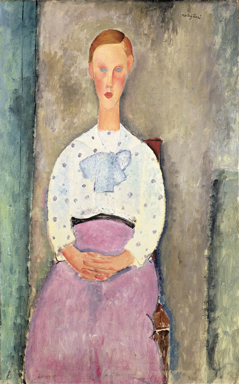 Pöttyös blúzos lány, 1919 alkotó: Amedeo Modigliani