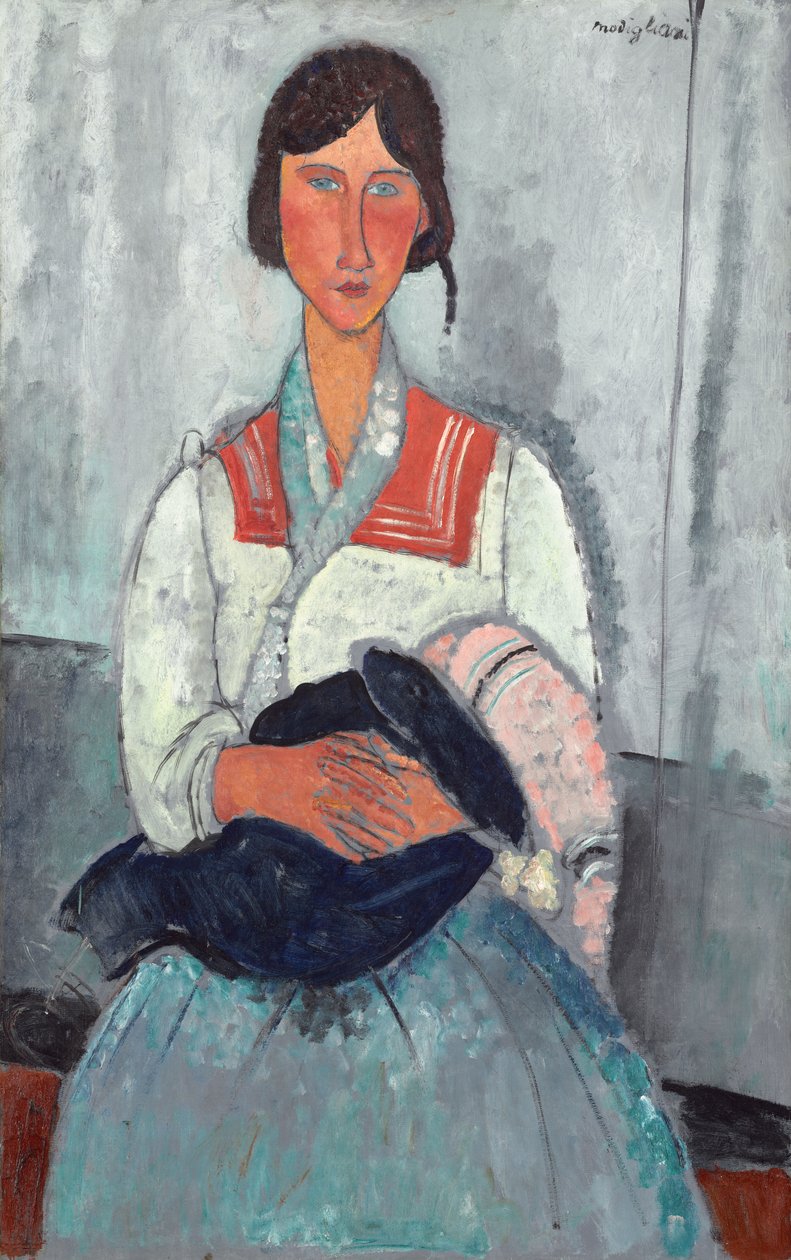 Cigány nő babával alkotó: Amedeo Modigliani