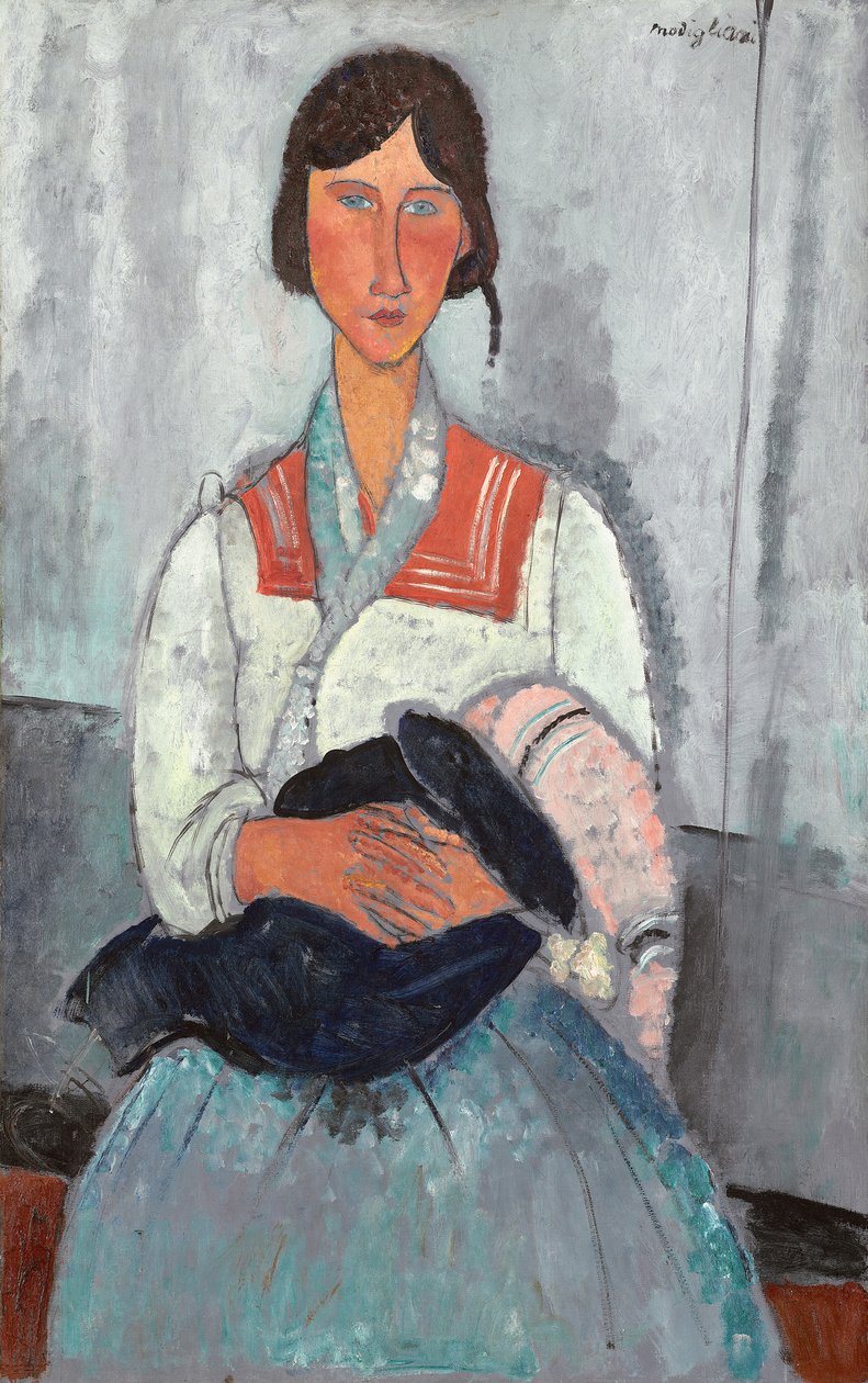 Cigány nő babával alkotó: Amedeo Modigliani