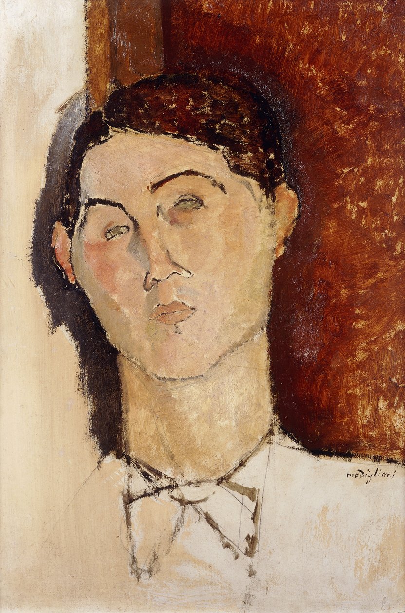 Egy fiatalember feje; Egy fiatalember feje, 1916 körül alkotó: Amedeo Modigliani