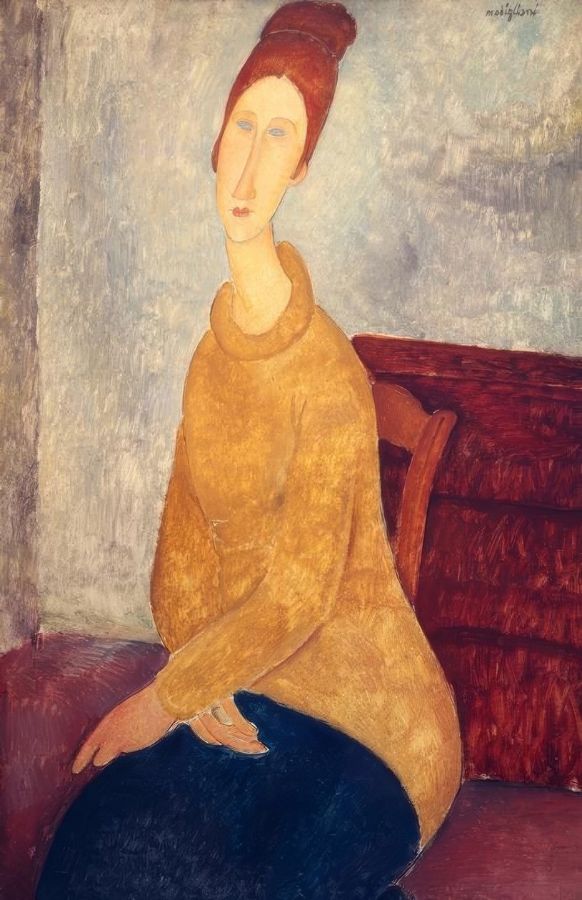 Jeanne Hebuterne sárga pulóverrel alkotó: Amedeo Modigliani