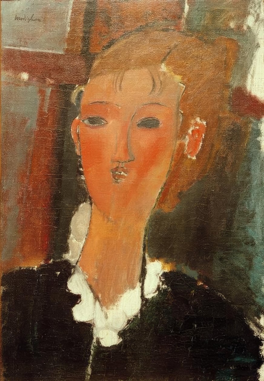 Fiatal nő fehér gallérral alkotó: Amedeo Modigliani