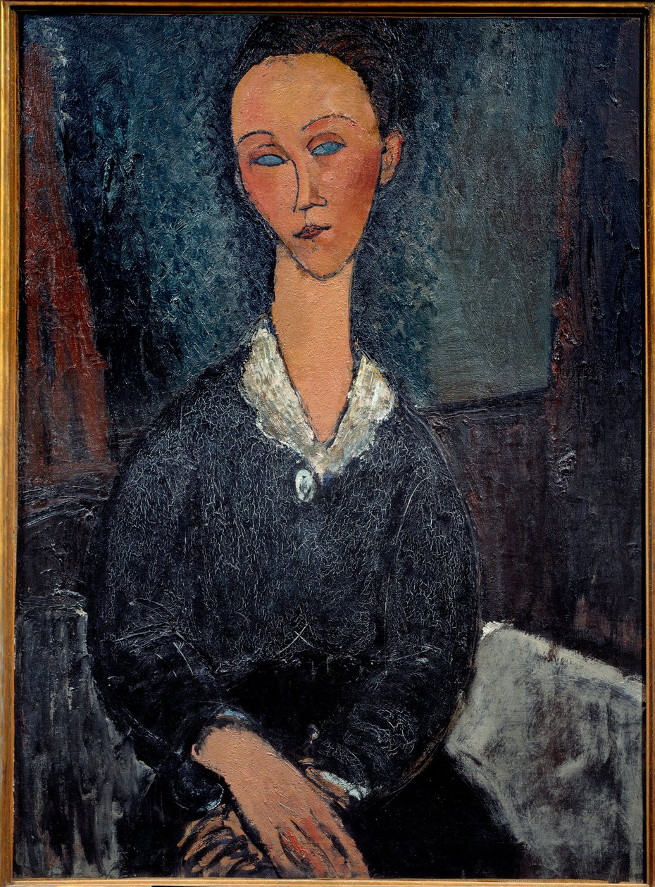 A fehérgalléros nő Amedeo Modigliani festménye (1884-1920) XX. századi nap. 0,92x0,6 m Grenoble, Szépművészeti Múzeum alkotó: Amedeo Modigliani