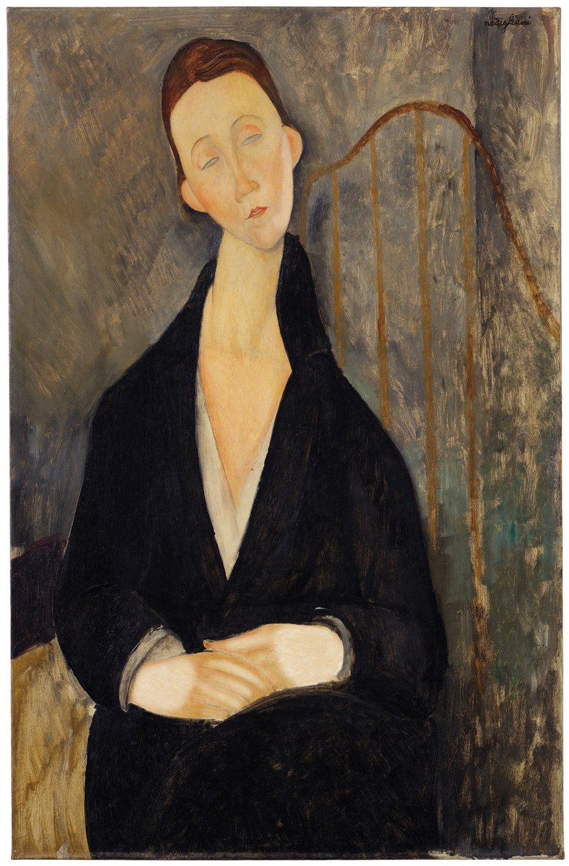 Lunia Czechowska (fekete ruhában) alkotó: Amedeo Modigliani
