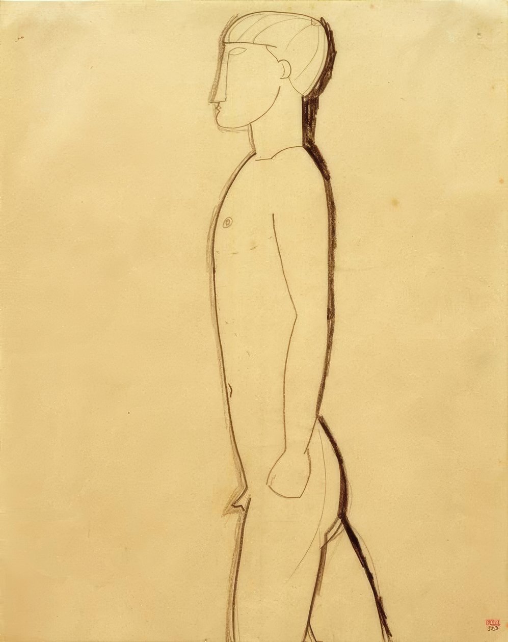 Férfi profilban alkotó: Amedeo Modigliani