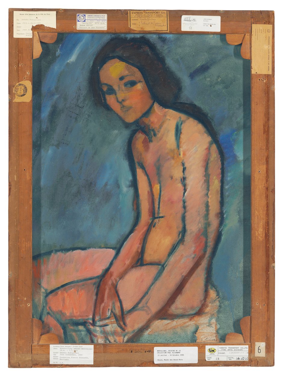 Nu assis, 1909 körül alkotó: Amedeo Modigliani