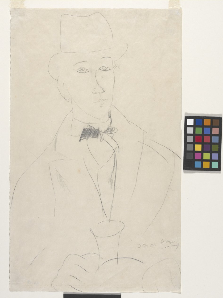 A művész portréja, Othon Friesz (ceruza fehér papíron) alkotó: Amedeo Modigliani