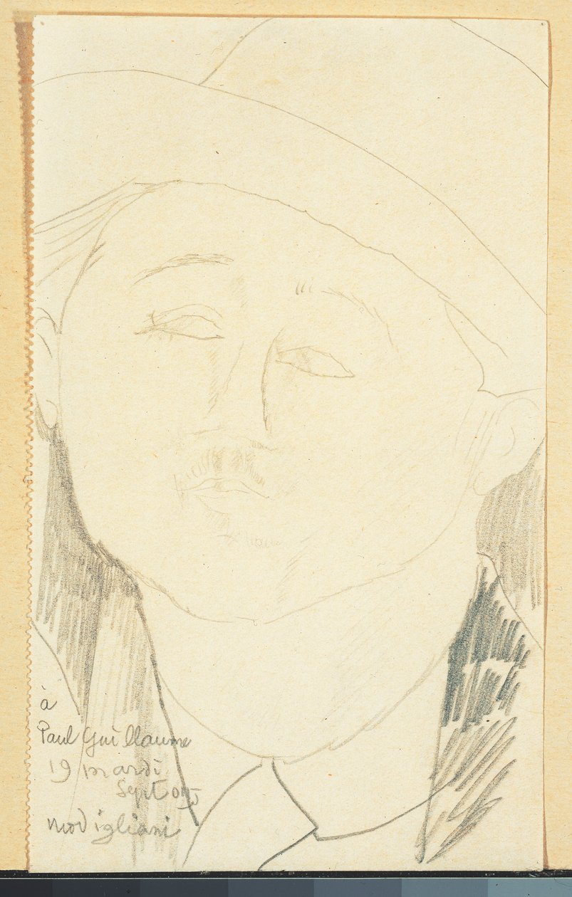 Paul Guillaume portréja, 1916 körül (ceruza papíron) alkotó: Amedeo Modigliani