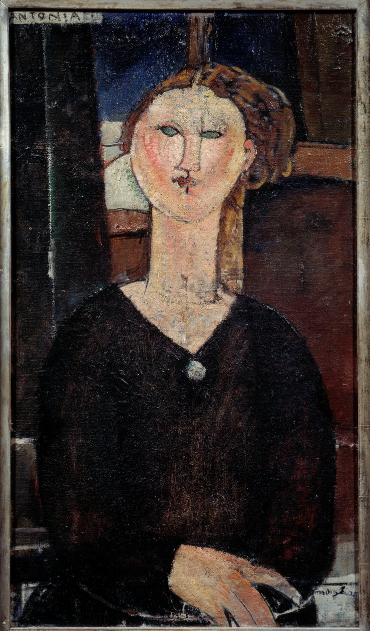 Antonia portréja Amedeo Modigliani (1884-1920) festménye 1915 V. 0,82x0,46 m Párizs, Musee de l