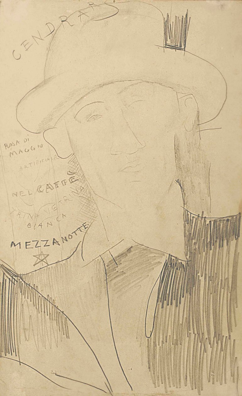 Blaise Cendrars portréja, 1916-1918 körül alkotó: Amedeo Modigliani