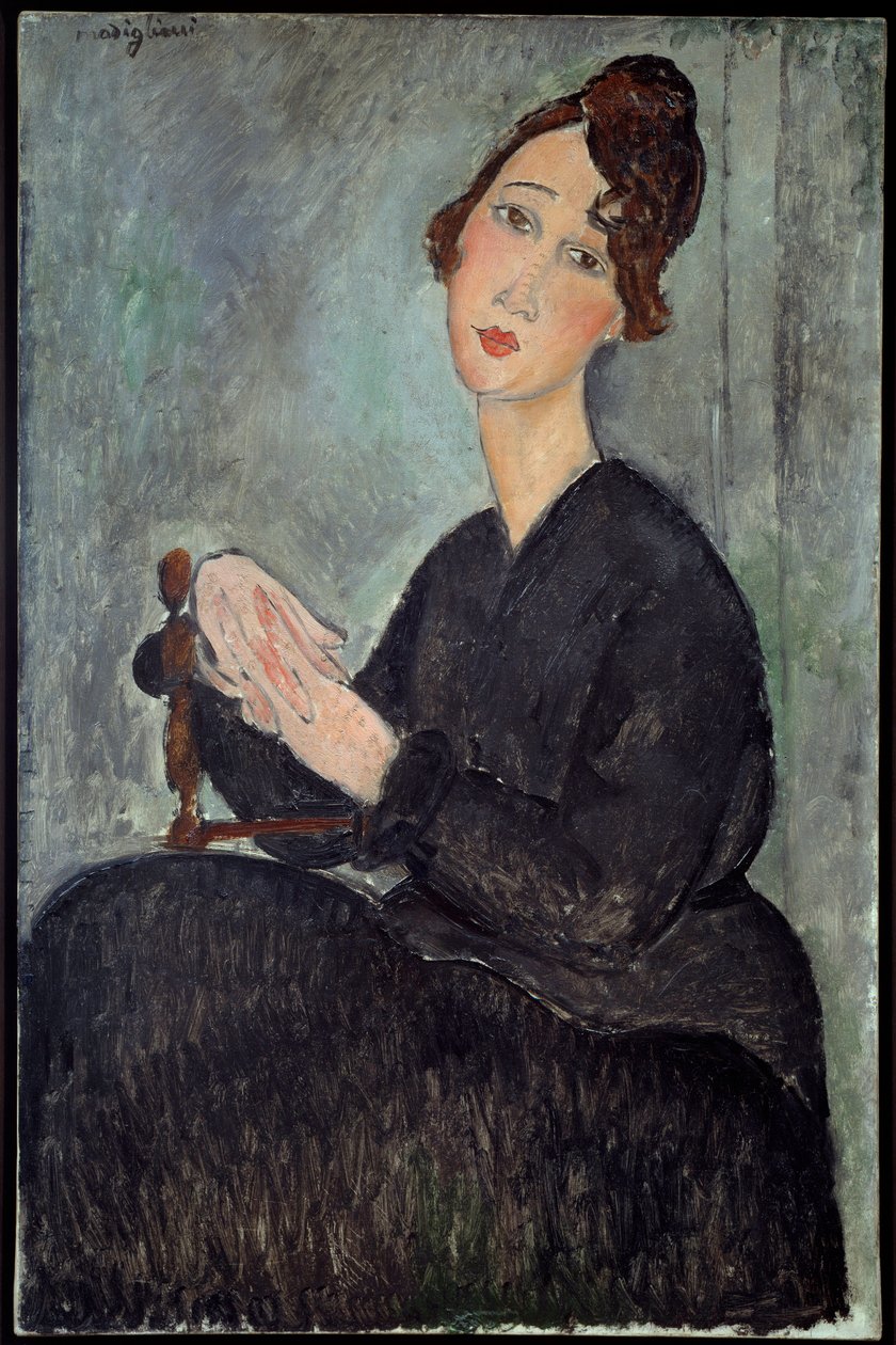Dedie portréja (Odette Hayden) Amedeo Modigliani (1884-1920) festménye 1918 V. 0,92x0,6 m - Párizs, Musee national d