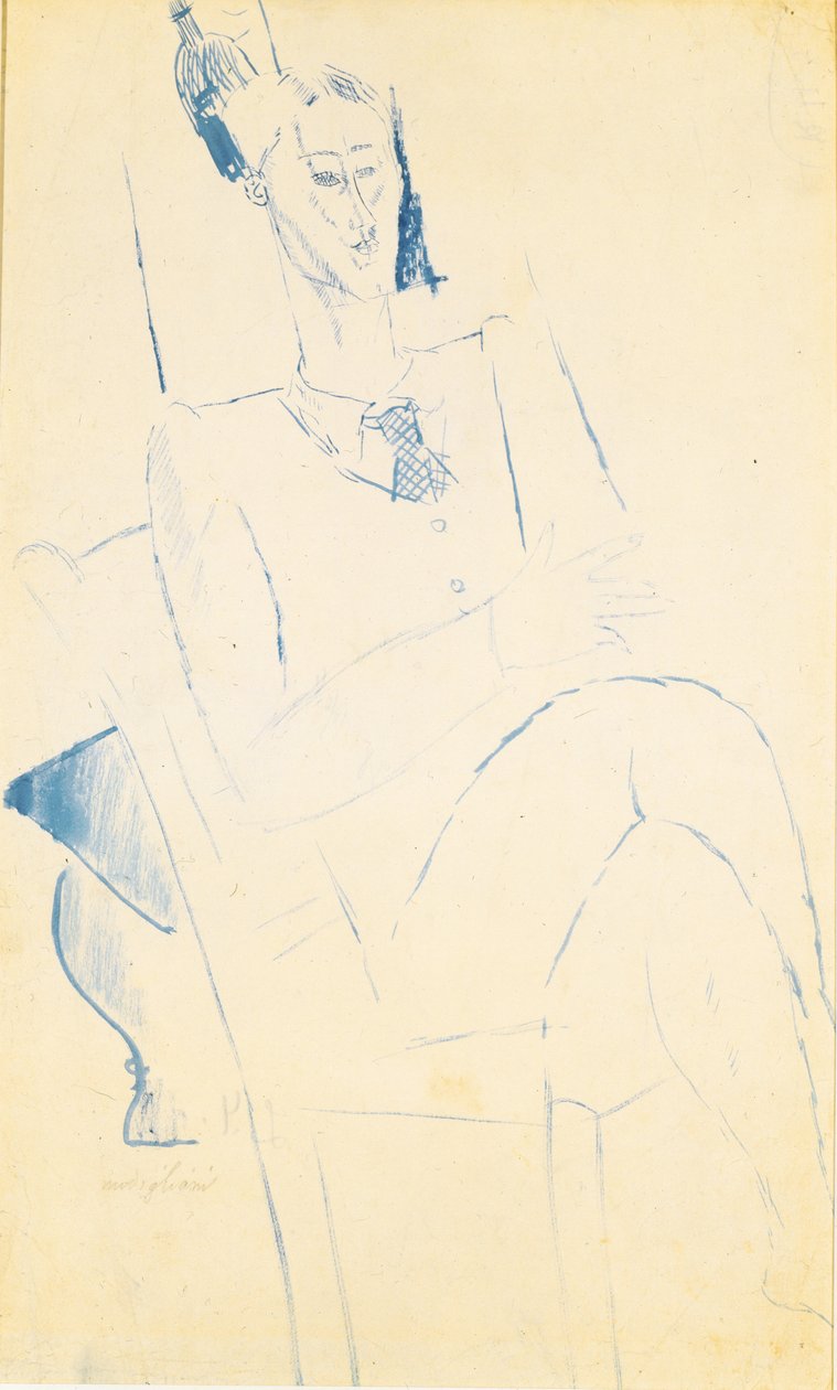 Jean Cocteau portréja, c. 1916 alkotó: Amedeo Modigliani