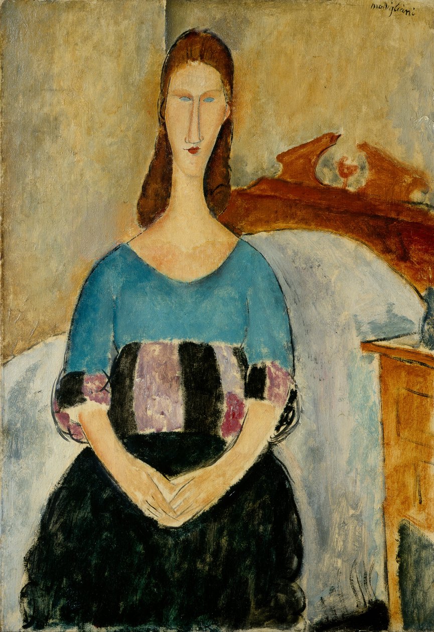 Jeanne Hébuterne ülő portréja, 1918 alkotó: Amedeo Modigliani