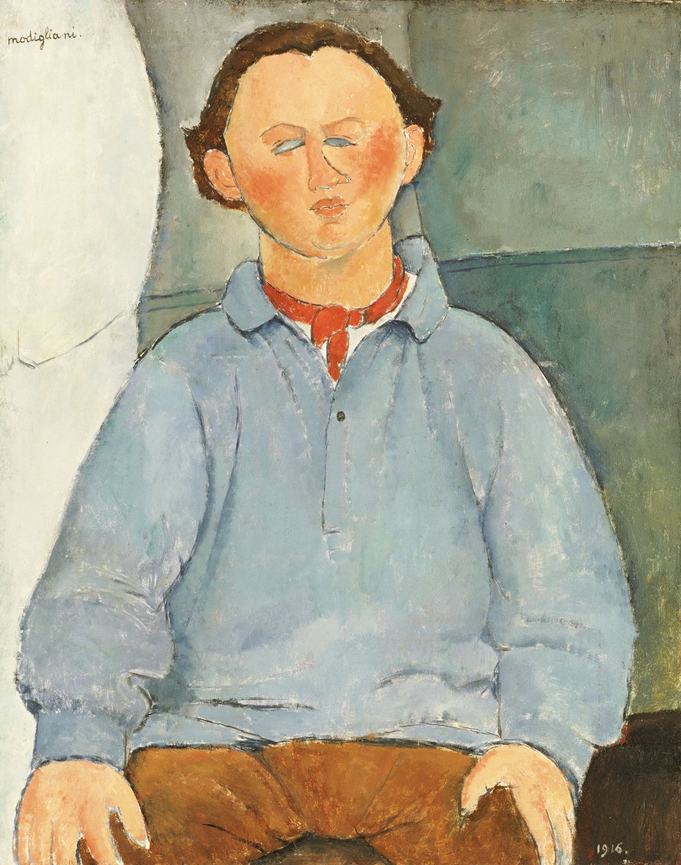 Oscar Miestchanioff portréja, 1916 körül alkotó: Amedeo Modigliani