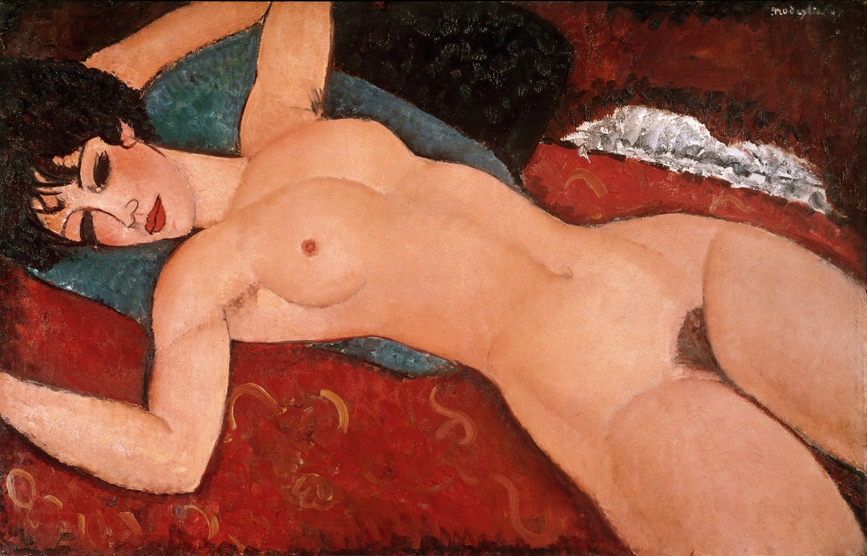 Fekvő akt (vörös akt) 1917-18 (olaj, vászon) alkotó: Amedeo Modigliani