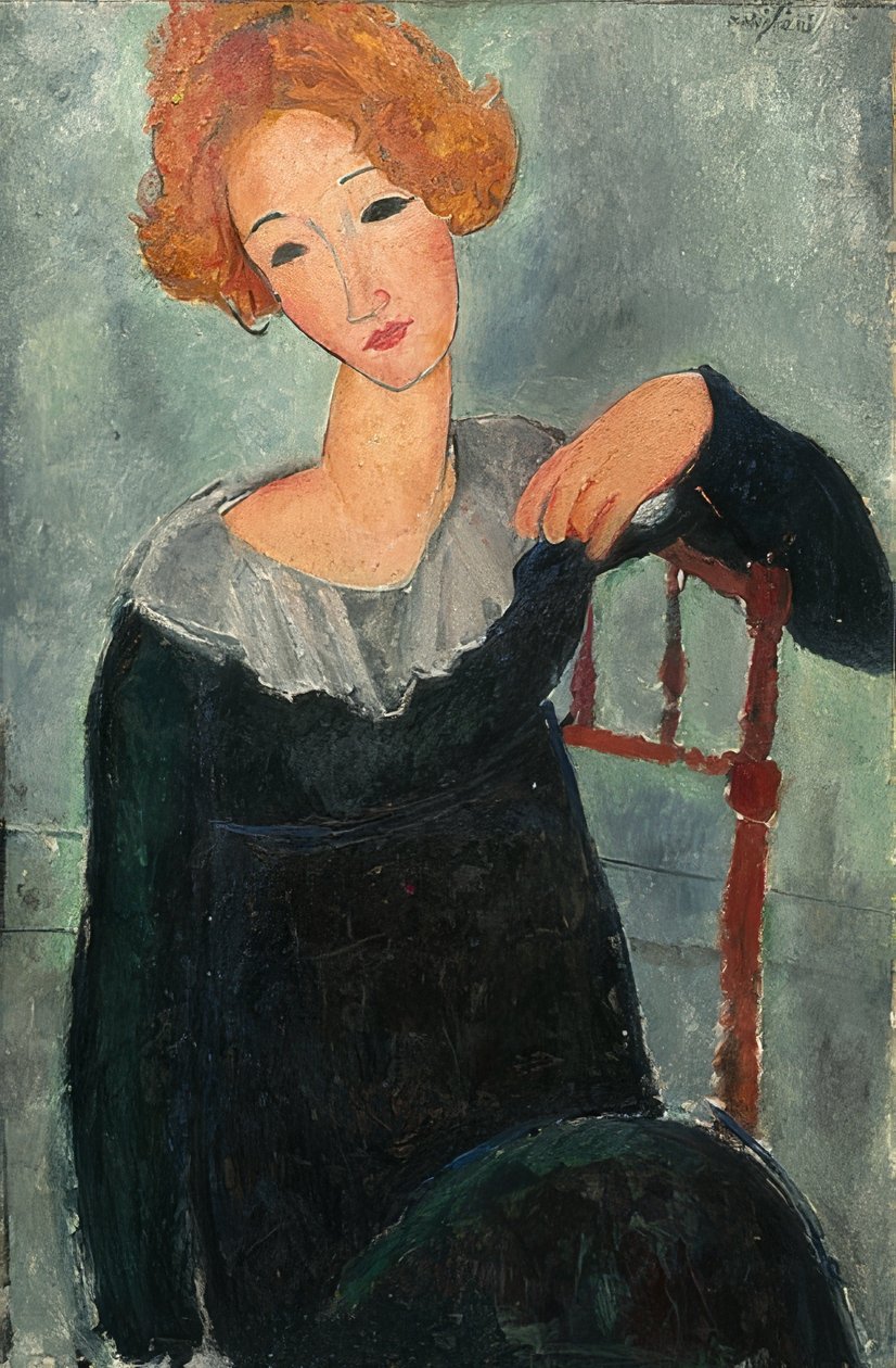 Vörös hajú nő. 1917 alkotó: Amedeo Modigliani