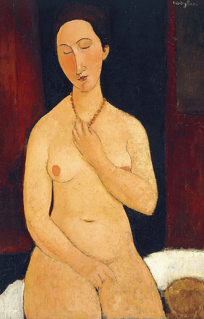 Ülő akt nyaklánccal, 1917 alkotó: Amedeo Modigliani