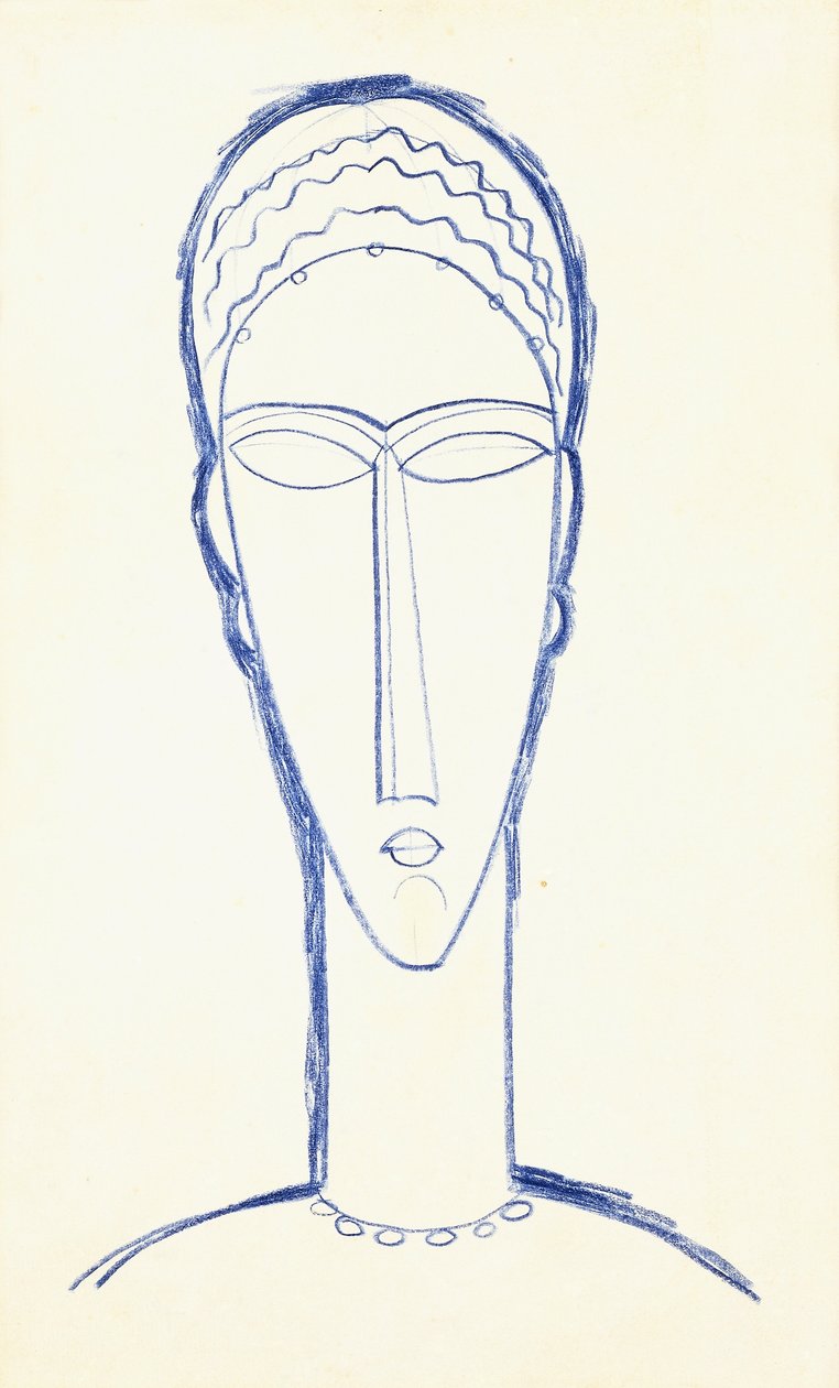 Tanulmány fejnek szoborhoz, 1911 körül alkotó: Amedeo Modigliani