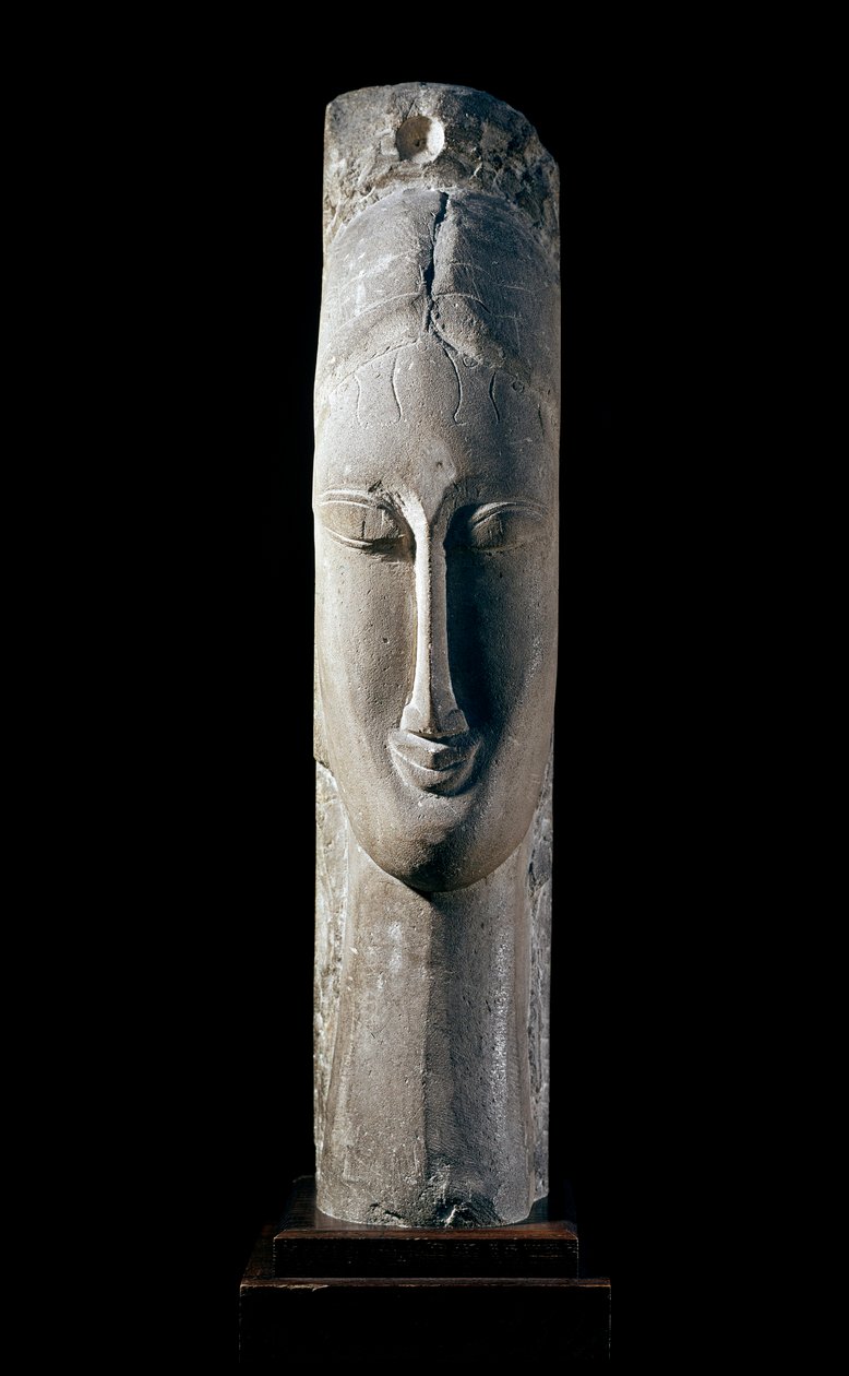 Egy nő feje. Női fej. Amedeo Modigliani (1884-1920) szobra alkotó: Amedeo Modigliani