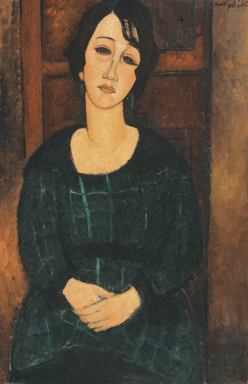 Nő kockás ruhában, 1916 alkotó: Amedeo Modigliani