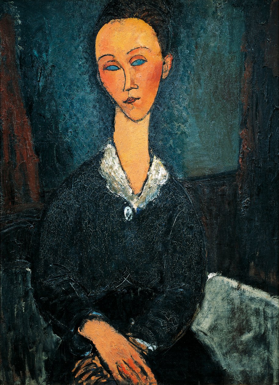 Fehérgalléros nő, Lunia Czechowska portréja alkotó: Amedeo Modigliani
