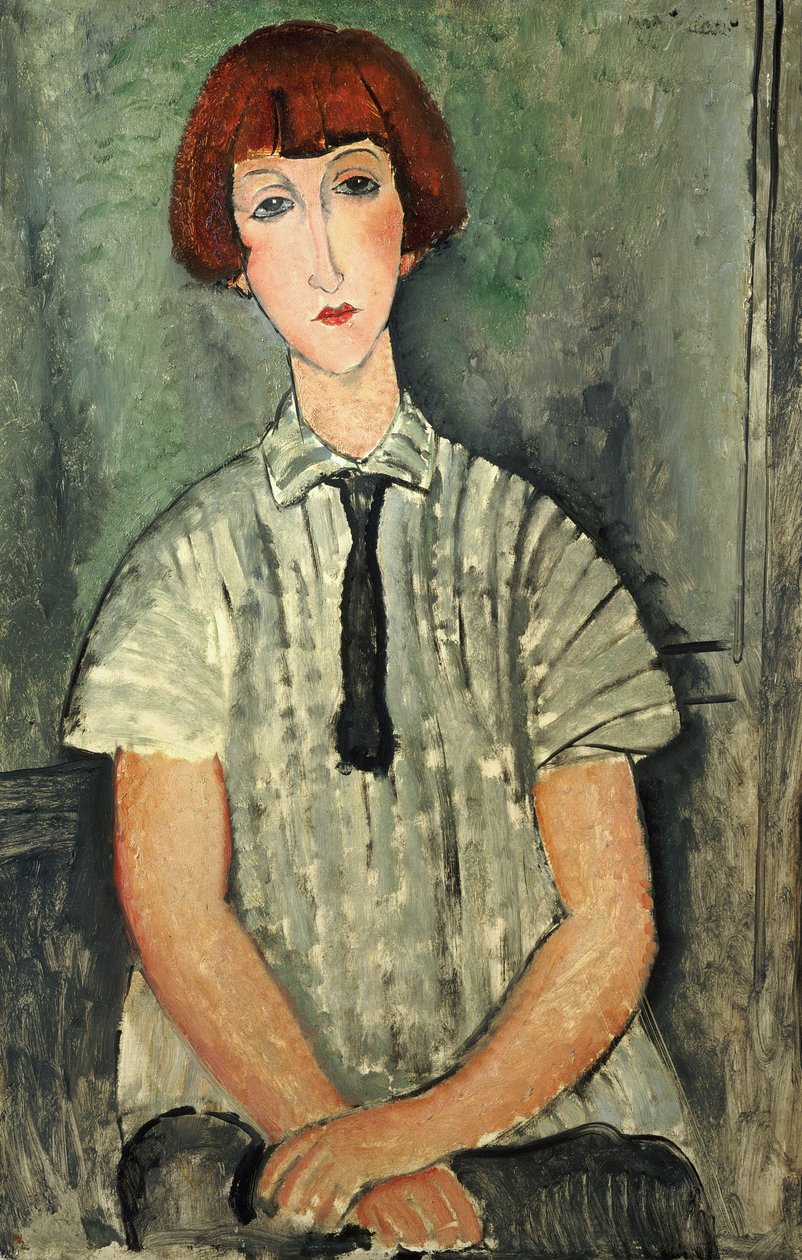 Fiatal lány csíkos ingben, 1917 alkotó: Amedeo Modigliani