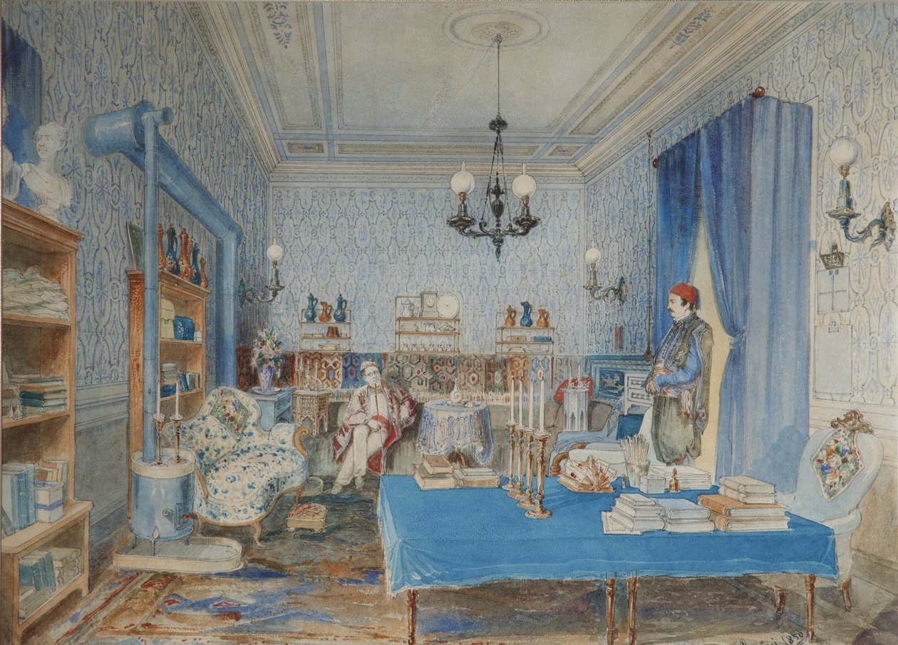 Pavel Petrovics Vjazemszkij herceg konstantinápolyi dolgozószobájában, 1850 alkotó: Amedeo Preziosi