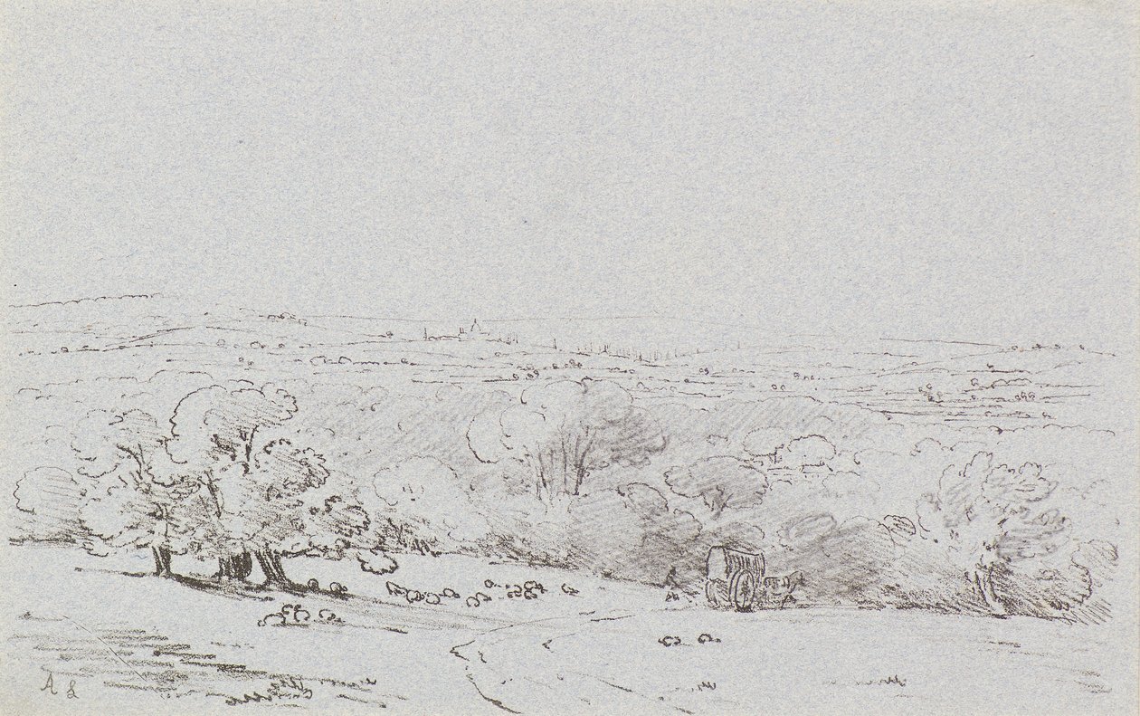 Carriage Approach to Bromley Hill, 1803 körül (rézkarc) alkotó: Amelia Long
