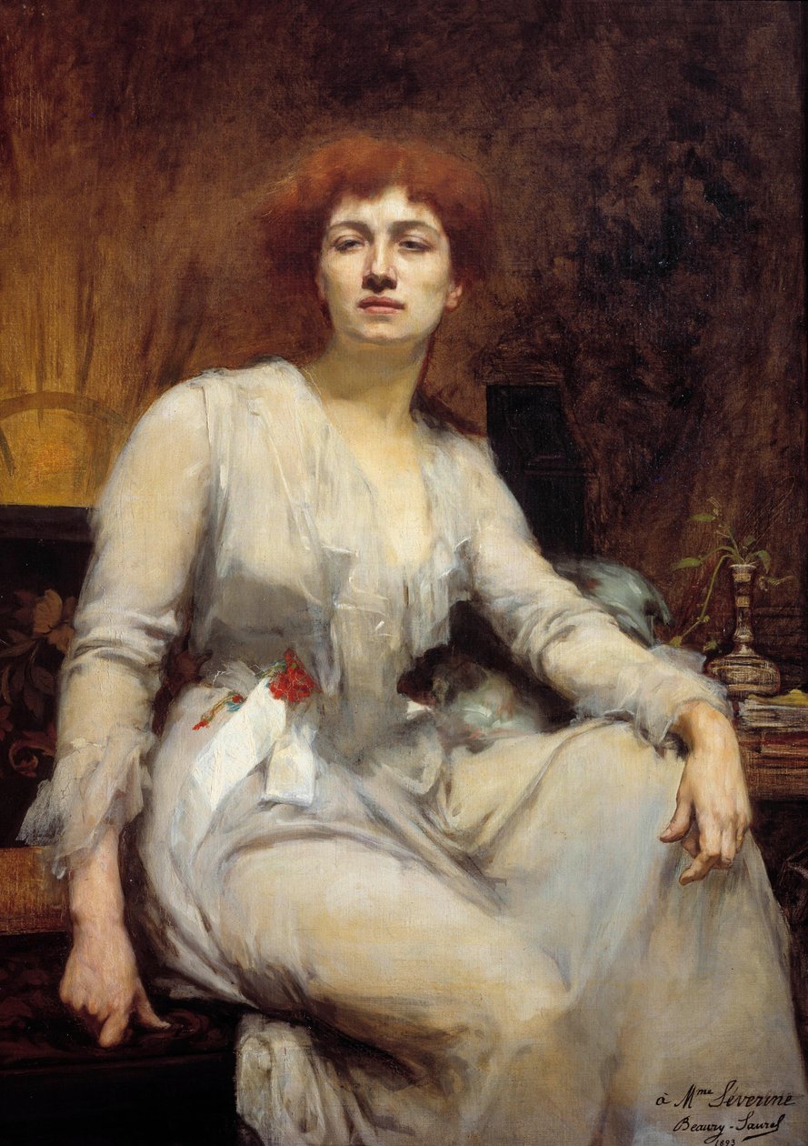 Severine (Caroline Remy felesége, Guebhard) portréja (1856-1929), szocialista újságíró Amelie Beaury Saurel festménye (? -1924) 1893 V. 1,2x0,87 m. Párizs, Musee Carnavalet alkotó: Amelie Beaury Saurel
