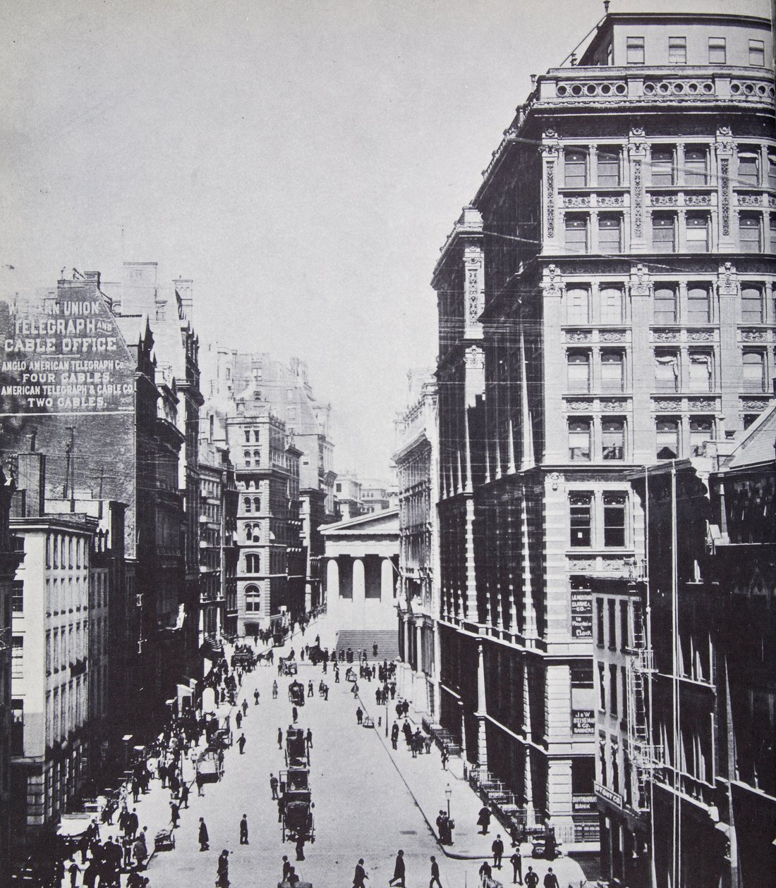Broad Street, a Wall Street felé néz, New York államban, 1893 alkotó: American Photographer