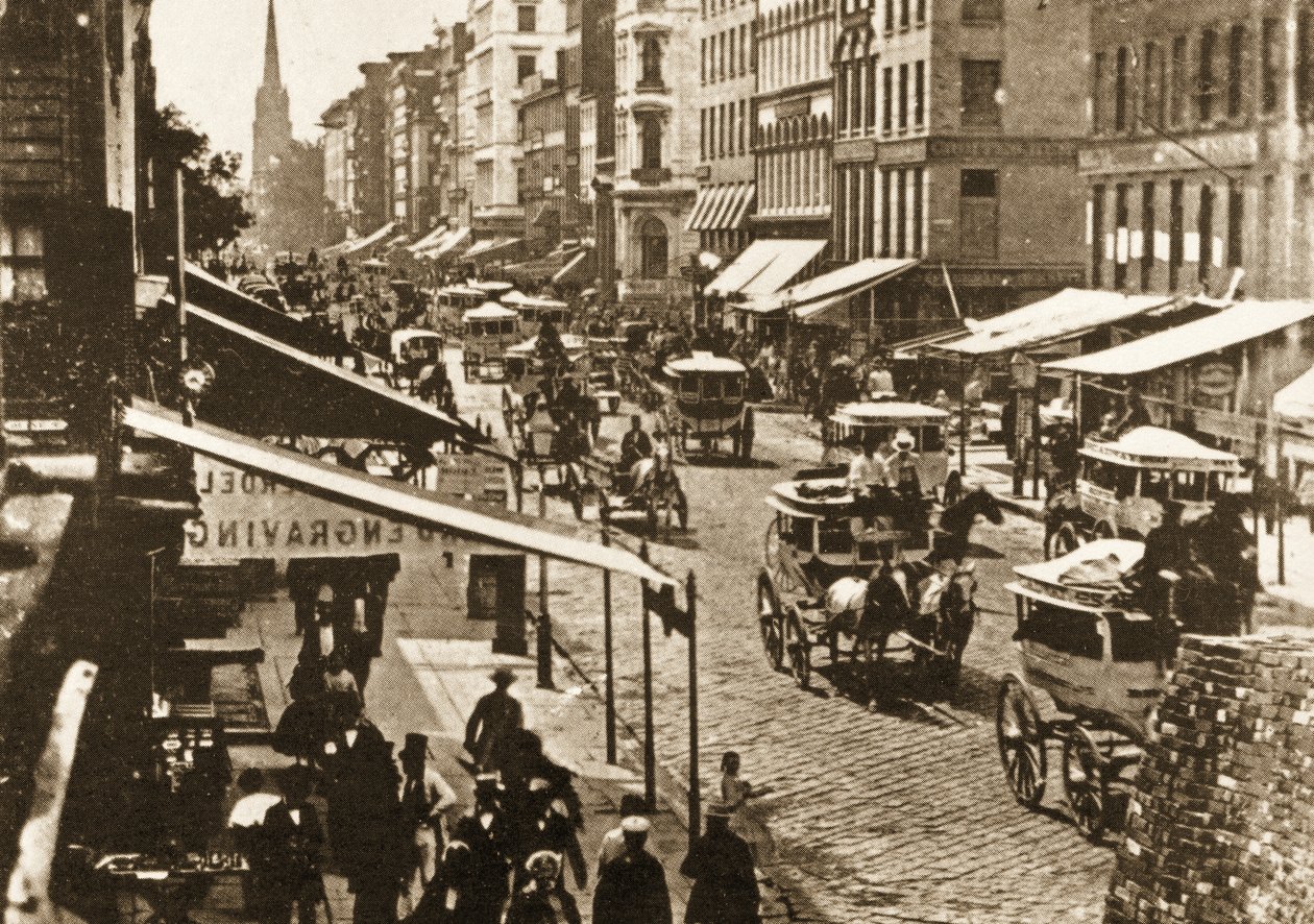 Broadway a Duane Streeten, New York City, 1870 alkotó: American Photographer
