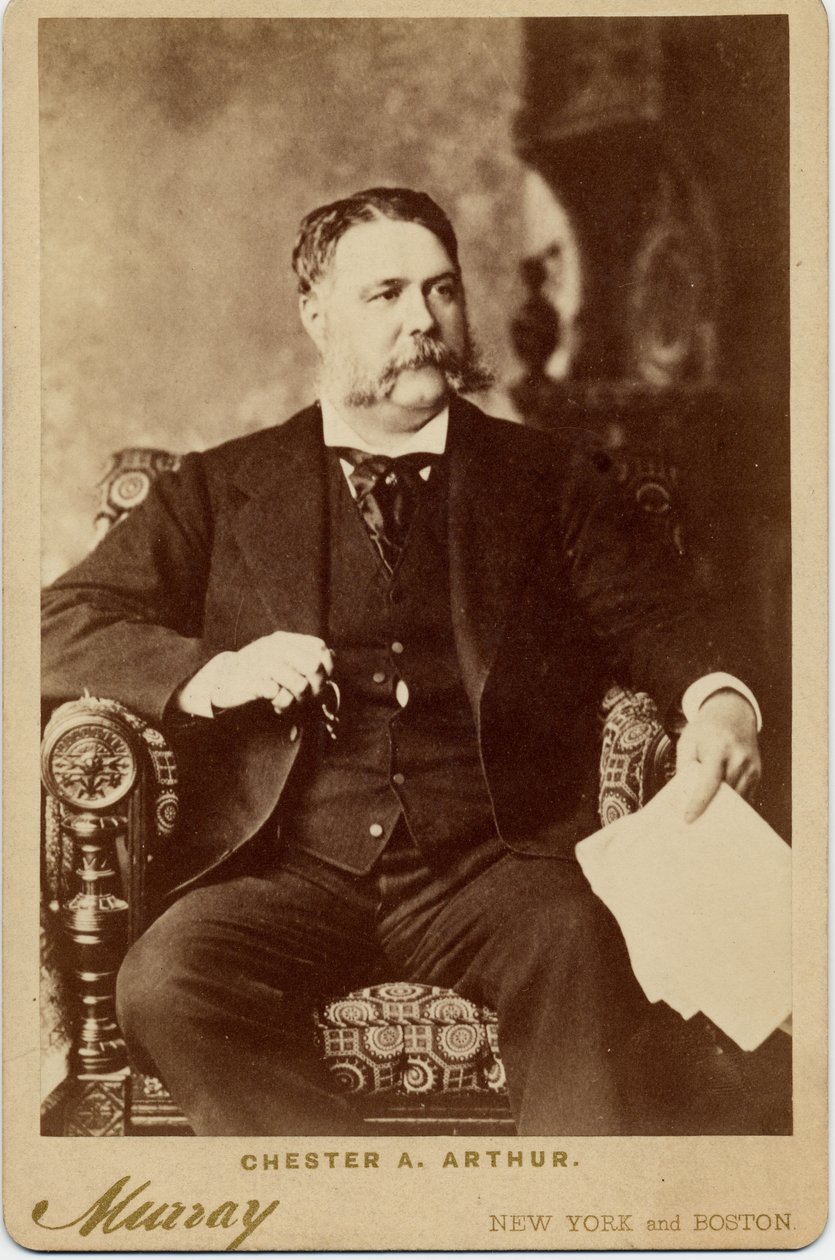 Chester Alan Arthur (1829-86), az Amerikai Egyesült Államok 21. elnöke, fotója: Murray of Boston (albumfotó) alkotó: American Photographer