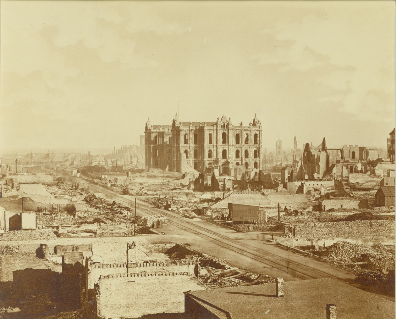 Chicago az 1871-es tűzvész után (albumnyomat) alkotó: American Photographer