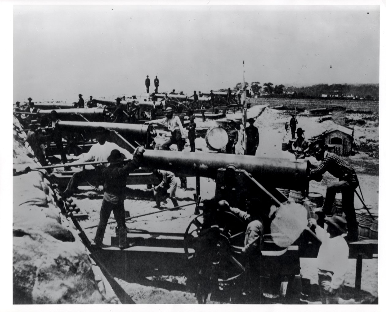 Konföderációs vízakkumulátor a floridai Pensacola-öböl Warrington bejáratánál, 1861. február alkotó: American Photographer